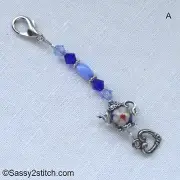 "Tea is Served" Mini Scissor Fobs - Scissor Keepers, Scissor Minders, Colors