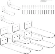 Elqater 9 Pcs Clear Acrylic Floating Shelves for Wall Mount,Shoe Shelves Floating Sneaker Display Show Shelf Wall Shoe Rack