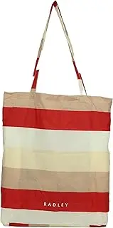 [RADLEY] London Womens Responsible Foldaway Shopper Shoulder Tote Bag Summer Stripe in Poinsetta Red, Poinsetta
