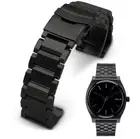 Black Metal Steel Replacement Watch Band Fits Nixon Time Teller 37mm #5002