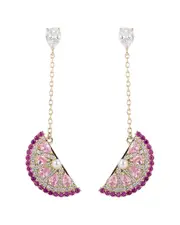Eye Candy LA 14K Plated Sweet Watermelon CZ Crystal Drop Earring