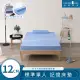 【House Door 好適家居】大和抗菌布藍晶靈平面型記憶床墊12cm-全配組(單人3尺 贈枕+毯)
