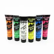 6 x 15ml UV Neon Glow Face & Body Paint With Free Blacklight