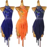 NEW Latin Dance Dress Salsa Tango Cha Cha Ballroom Rhinestone Competition Dress