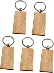 Hohopeti 5pcs Wood Key Ring Key Holder for Purse Car Key Chain Keyrings Hanging Keychains Purse Keychain Wallet Keychain Crown Sticker for Round Labels Geometric Keychain
