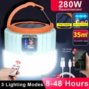 60/190/280W Solar LED Light Rechargeable Tent Lantern for Emergency Camping Lamp