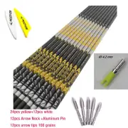 Archery Spine 30.5Inch ID4.2mm Carbon Arrow Shaft Recurve Bow Longbow