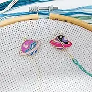 MAGNEECH 2pcs Planets Needle Minder，Magnetic Needle Minders for Cross Stitch and Embroidery - Keep Your Needles Secure