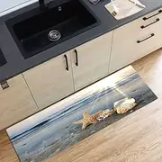 SHENGANG Sea Waves Beach Rug Kitchen 3D Carpet Hallway Marine Carpet in The Bedroom On The Floor Custom Long Corridor Rug,1,60x180cm