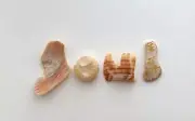 SOUL natural shell fragment letters beach seashells art craft surf-tumbled USA