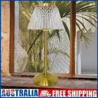 # Crystal Table Lamp Metal Base Stepless Dimmable Touch Bedside Lamp Rechargeabl
