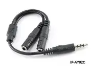 6" CablesOnline 3.5mm TRRS Male to 2x TRS 3.5mm Female Headset Splitter Adapter