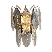Veil 2-Light Wall Light - Gold Finish, Smoke and Clear Crystal, Iron Frame, G9 Base