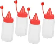 OSOLADY -in-one Mini Squeeze Bottles 4 Pack for Salad Dressing Ketchup Mustard Condiments Compact Easy to Carry