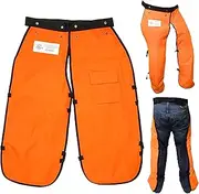Durable Chainsaw Safety Chaps with Pocket & Adjustable Belt, Apron Style, UL Certified Orange Apron Chainsaw Chaps