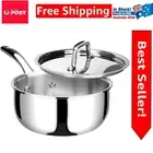 Whole-Clad Tri-Ply Stainless Steel 3 Quart Saucepan with Lid - Induction Ready