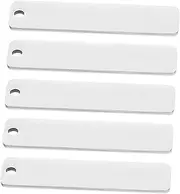 Homoyoyo 5pcs Engraving Blanks Engravable Metal Keychain Blanks Metal Tags for Stamping Rectangle Stamping Tags with Hole for DIY Keychains