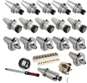79 Pc.Techniks CAT 50 Tooling Kit for Haas,Fadal CNC Mill-ER Chuck,Collet,Holder