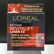 L'Oreal Revitalift Laser X3 Triple Action, Anti-Aging Day Cream 1.7oz(50ml).