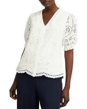 Hobbs London Chiara Eyelet Blouse