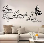 Sztxj Live Laugh Love Wall Sticker Motivational Wall Stickers Quotes Inspirational Wall Decals for DIY Home Decoration for Bedroom Living Room