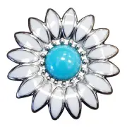 80HS Set Of 32 Western Screw Back Concho White Enamel Stone Floral Saddle