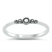 Bali Style Ring Genuine Sterling Silver 925 Oxidized Face Height 3.1 mm Size 10