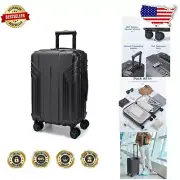 Lightweight Black Hard Shell Suitcase 20'' - Airline Approved Expandable Luggage