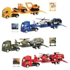 Girls Boys Crane Trailer Tow Truck Toy Pull Back Truck Car Transporter Toy