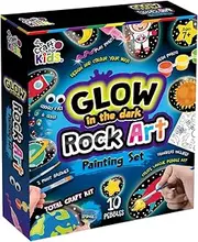 Craft For Kids Glow in The Dark Rock Painting Kit – Ultimate Kids Painting Crafts Set with Neon & Glow Paints, Stickers, Brushes & More