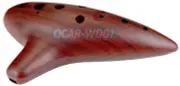 Wood Simulated 12-Hole Alto C Ocarina Flute With Quality Craftsmanship