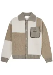 Axel Arigato Franco Patchwork Wool-blend Cardigan - Beige - L L