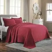 Superior Celtic Circles Bedspread with Matching Pillow Shams, King, Burgundy, 3 Pieces