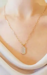 [Sethi Couture] P.S. 18K Yellow Gold Diamond Large Tag Charm