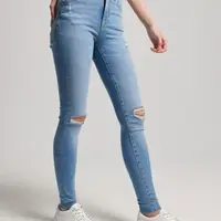 在飛比找momo購物網優惠-【Superdry】女裝 丹寧長褲 牛仔褲 有機棉 Vint