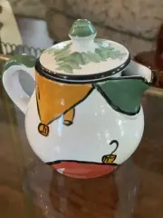 HEREND VILLAGE POTTERY Old Fashioned Christmas Tree Shaped Creamer & Lid Rare