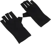 Ipetboom 2Pcs Protection Nail Gloves Fingerless Gel Manicure Gloves for Salon Use Half Finger Design for Light Protection for Nail Art and Gel Polish