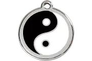 RED DINGO SOLID STAINLESS STEEL ENGRAVED CAT/DOG ID TAG - YING & YANG - PFP09