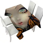 Faces of Faery #57 Girl with Monarch Butterflies Tablecloth