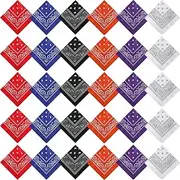 [Handepo] 30 Pcs Bandanas Bulk Paisley Bandanas Unisex Head Wrap Scarf Cowboy Bandanas Headband Handkerchief for Women Men