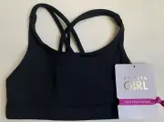 Athleta Girl XS/6 Black Upbeat Cross-back Bra 2.0 NWT UPF
