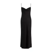 [Alexander Mcqueen] Alexander Mcqueen-Black Silk Evening Dress-Donna 38 IT