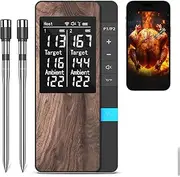Wireless Meat Thermometer, Multi Sensors Digital Food Thermometer with Ultra-Thin Probes, App&Host Control- Accuracy Bluetooth Meat Thermometer for BBQ, Oven, Grill, Smoker