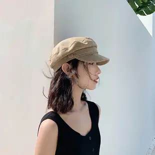 日本英倫復古亞麻八角帽女夏季薄款2022年新款百搭休閑海軍畫家帽