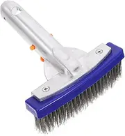 Abaodam Heavy Duty Wire Pool Brush Durable Pool Scrubber for Cleaning Pool Walls Stain Removal Comfortable Grip Versatile Use for Swimming Pools and Water Pools