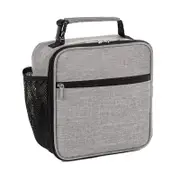 Catzon Insulated Lunch Bag Tough Reusable Adult Lunchbox With Water Bottle Holder -Gray