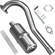 CILOYU Central Long Mini Bike Exhaust Header Pipe with Muffler Kit Replacement for Coleman CT100U FRP GMB100 98cc 99cc Mini Bike 154F 3.0HP Predator 79cc 3HP Engine GPS Rascal 98 Lite Minibike Parts