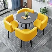 Negotiation Table and Chair Set,Office Reception Room Club Table,Simple Round Dining Table Set, Conference Tables,Coffee Table and Chair Set (Color : 21, Size : 23.6in/60cm)