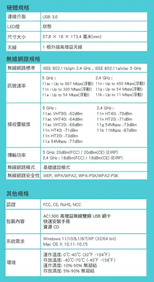 「阿秒市集」TP-LINK Archer T3U Plus 1300Mbps wifi USB 無線網卡 三年保