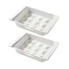 2 Pcs Fridge Egg Trays Visible Storage Large Capacity Storage Baskets Sturdy